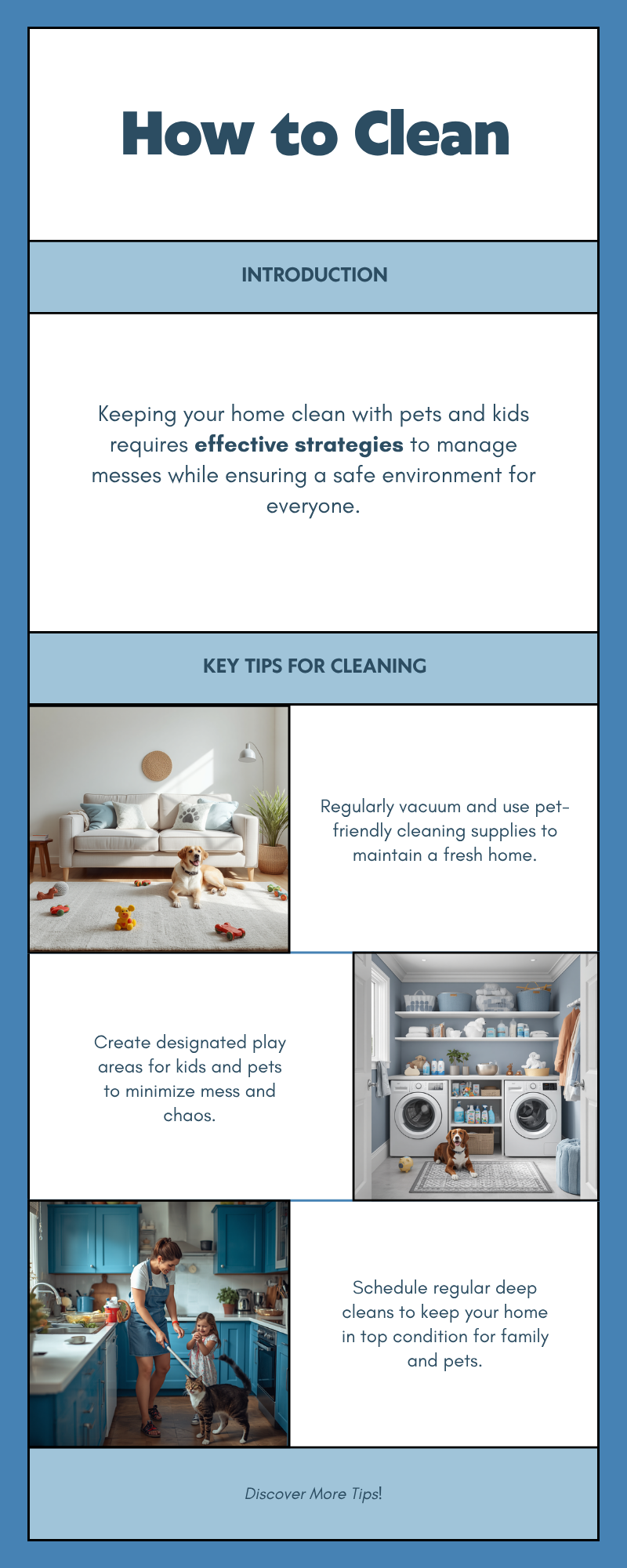 How to clean house with pets and kids