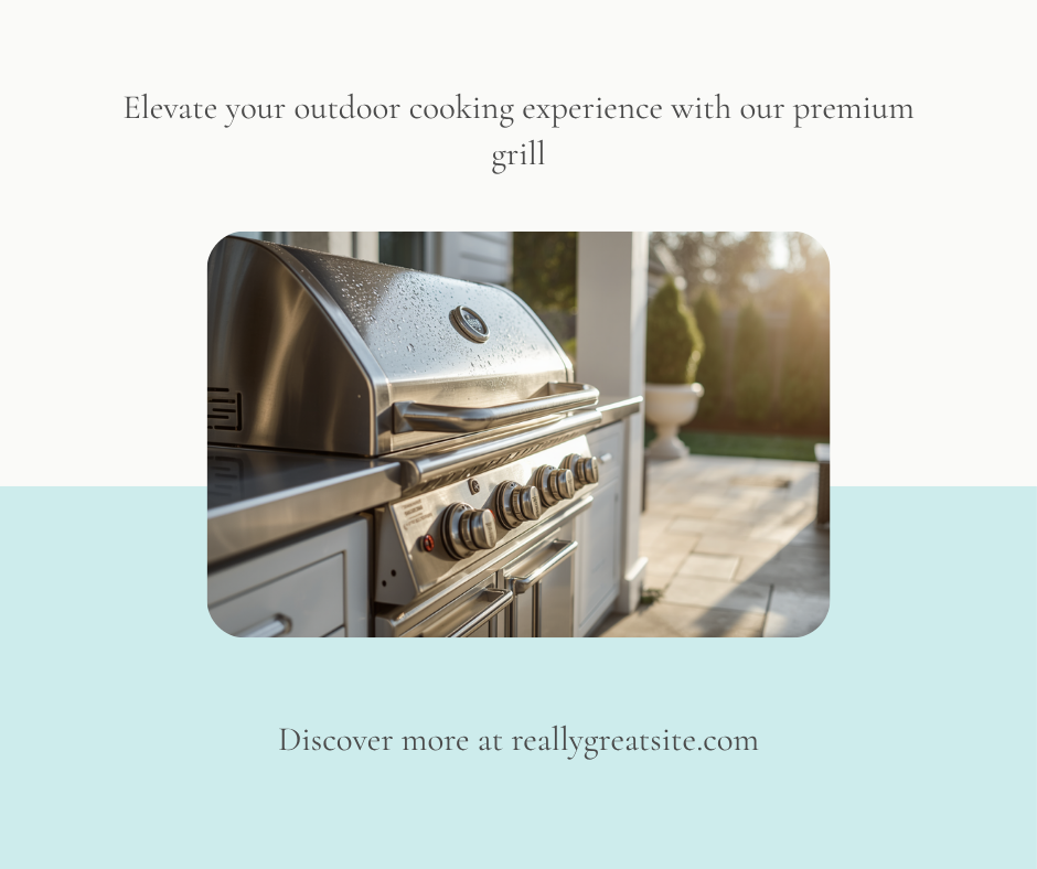 Stainless steel outdoor grill with water beading on a protective coating