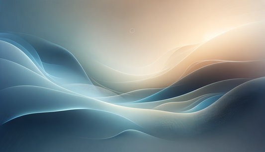 soft abstract shapes in blue and neutral tones with gentle, calming light