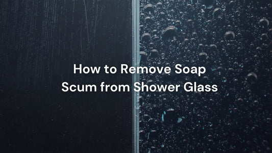 SqueCle graphene protectant permanently removing soap scum from shower glass surfaces