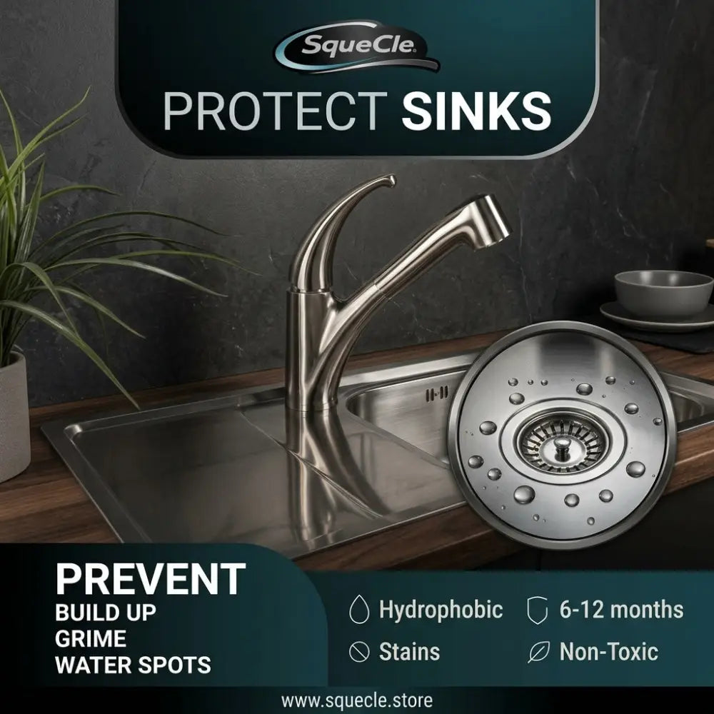 squecle graphene ceramic spray protects sinks
