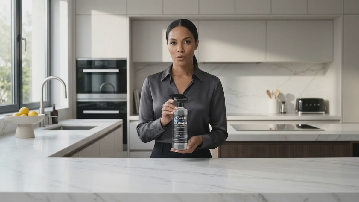 Load video: woman describing the benefits and how to use squecle graphene ceramic spray